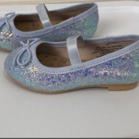 Cat & Jack Toddler Girls Lily Glitter Slip On Ballet Flats Purple Size 6 - Picture 2 of 12